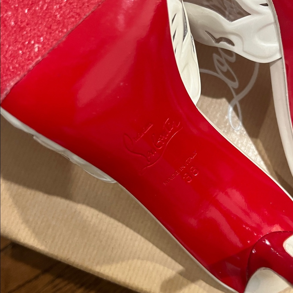 Authentic NIB Christian Louboutin Apostropha Petunia 80 Mules - Picture 6 of 9